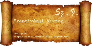 Szentiványi Viktor névjegykártya